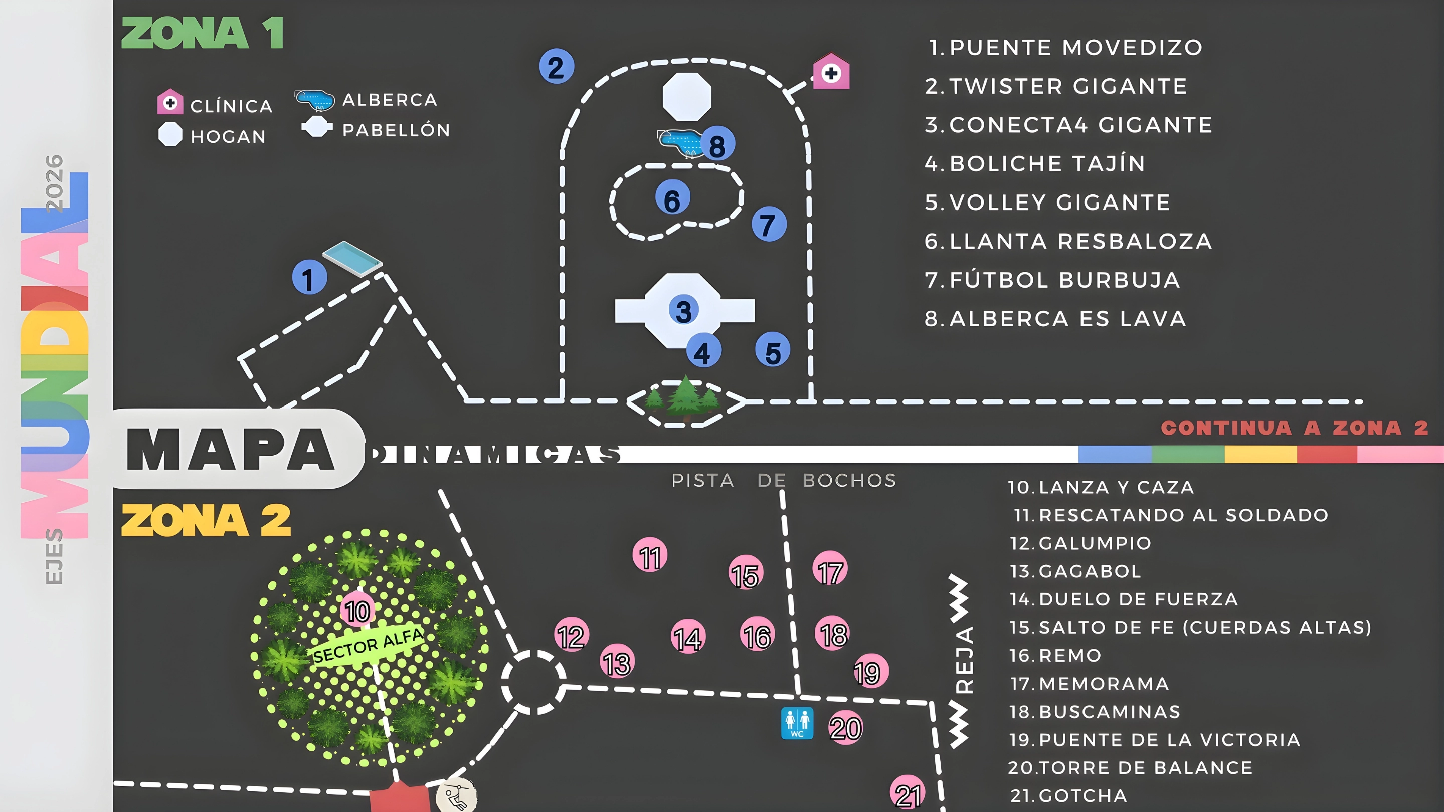 Mapa del campamento El Saucillo